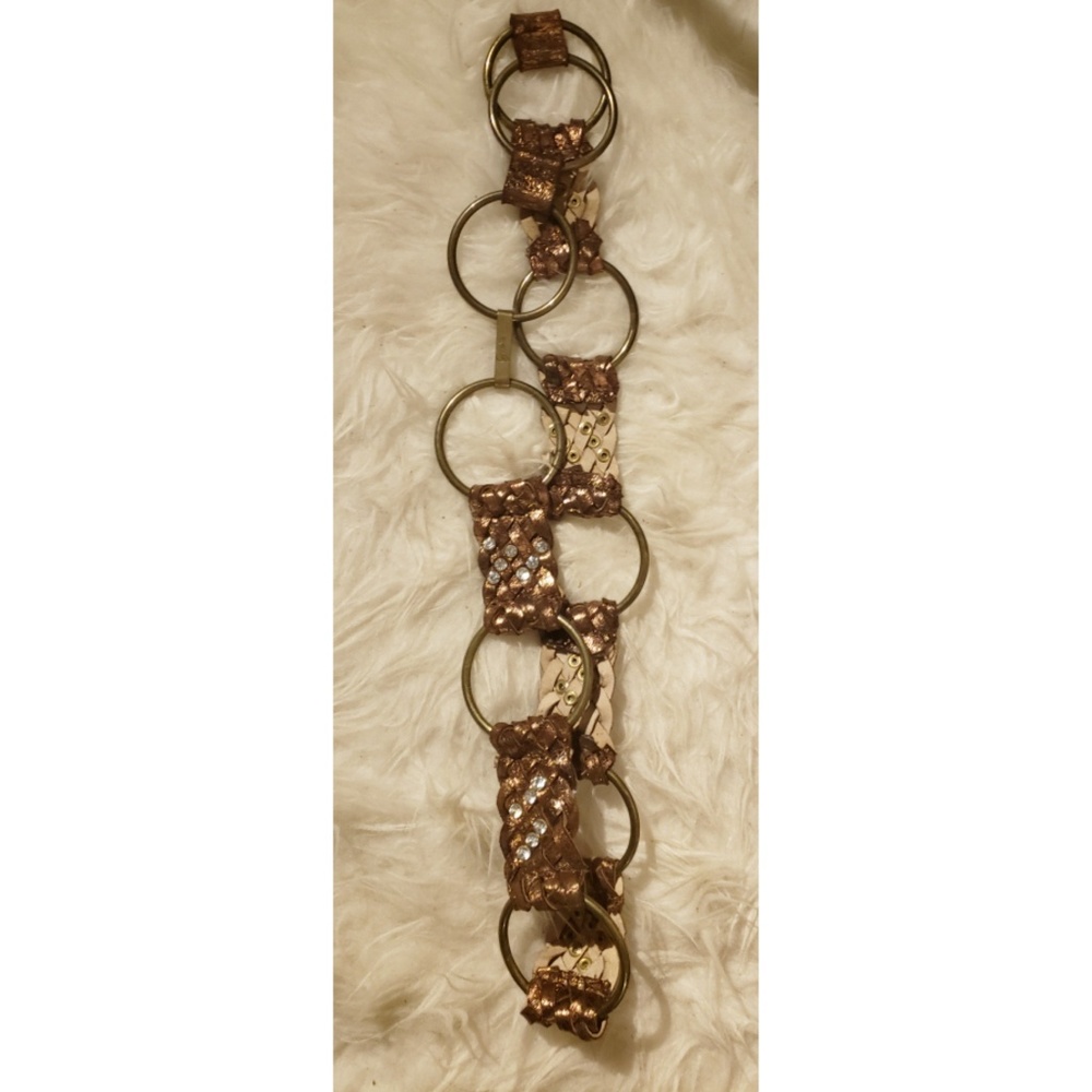 VINTAGE GUESS Bronze Hoop & Rhinestone Belt